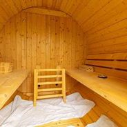 Innenansicht der Faß-Sauna