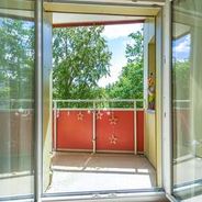 Wohnzimmerausgang auf den Balkon