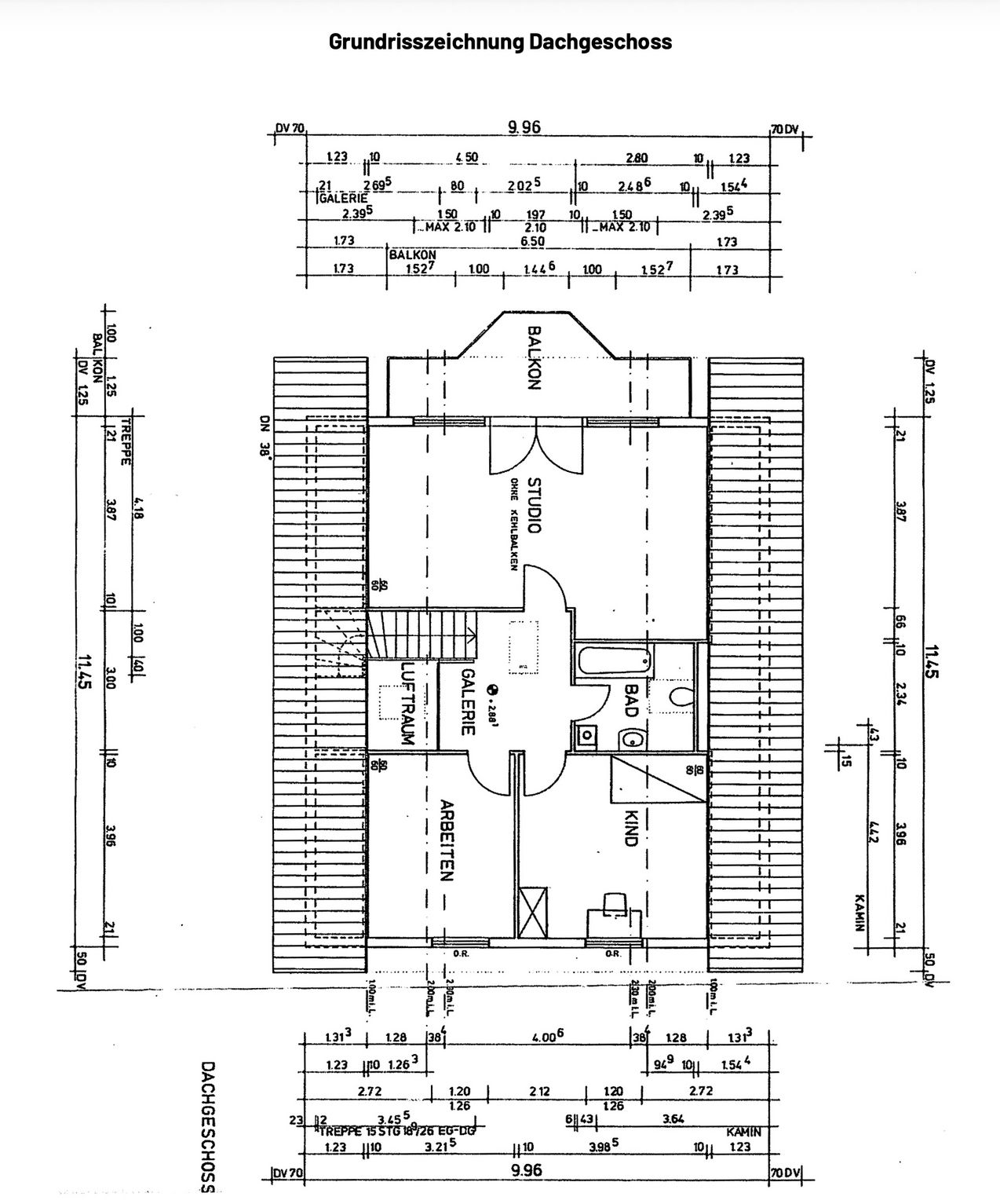 Grundrisszeichnung Dachgeschoss