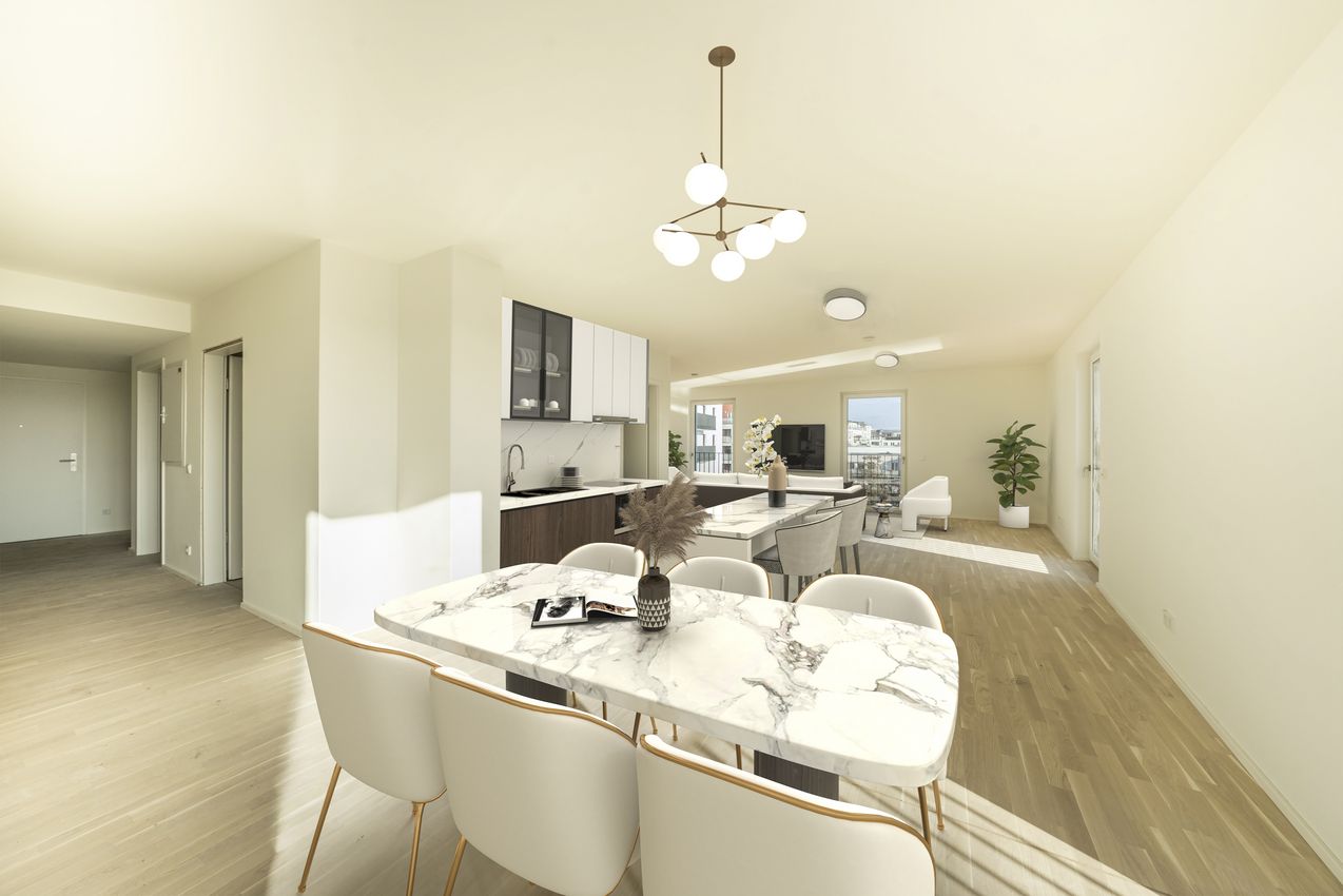 Einrichtungsbeispiel Küchen- und Essbereich