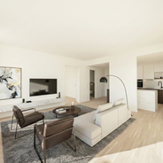 Einrichtungsbeispiel Wohn- und Küchenbereich