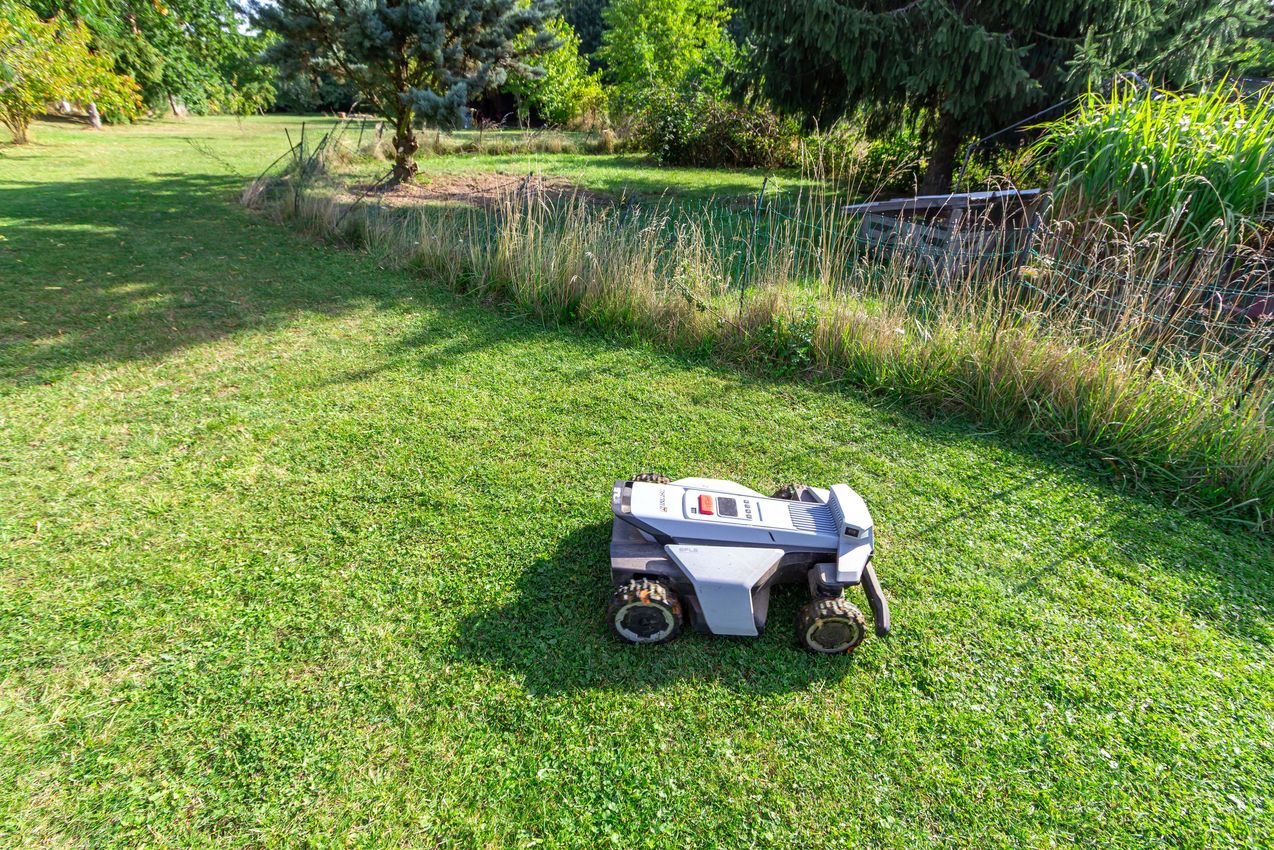 Großer Mähroboter im Einsatz