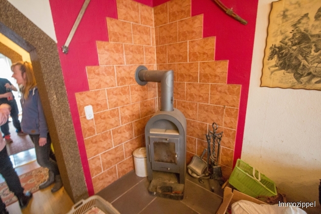 Whg EG re Kaminofen im Wohnzimmer